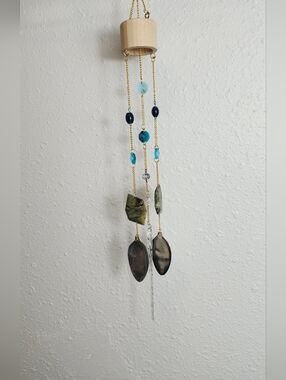 Boho Hanging Glass and Bead Wind Chime